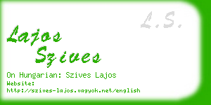 lajos szives business card